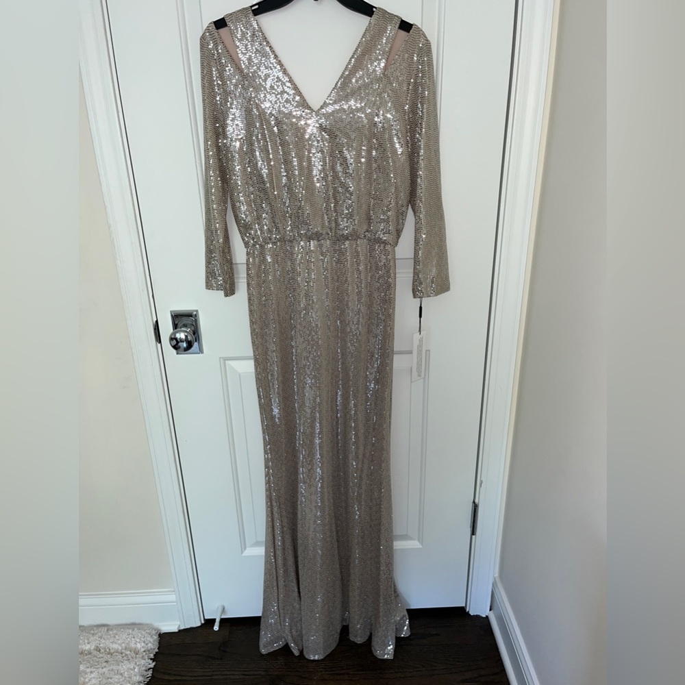 Calvin Klein champagne colored gown. Size 4. NWT